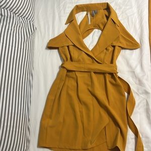 ASOS yellow backless dress